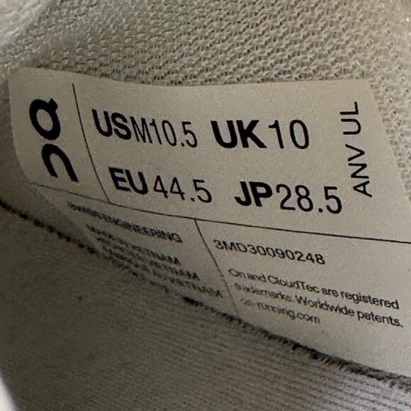 On Running Cloudeclipse Men’s Size 10.5 Shoes White / Sand Running 3MD30090248 - Picture 8 of 9